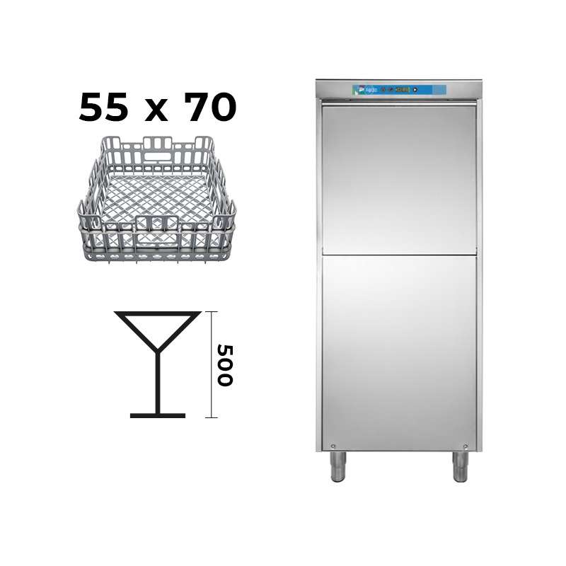 Lavaoggetti elettronica con cestello 55x70 con dosatore detergente e brillantante + pompa di scarico