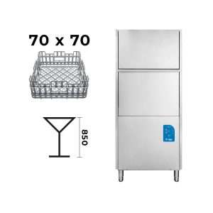 Lavaoggetti elettronica con cestello 70x70 completa di dosatore detergente e brillantante