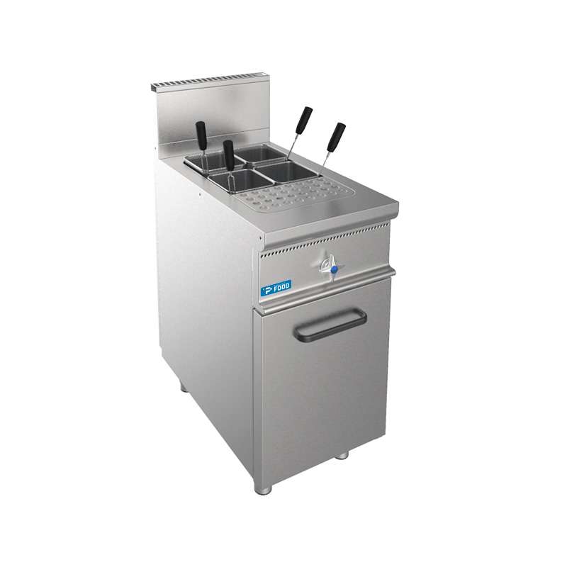 Cuocipasta professionale a gas su mobile con vasca singola da 28 lt