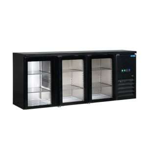 Tavolo refrigerato nero da incasso 3 porte