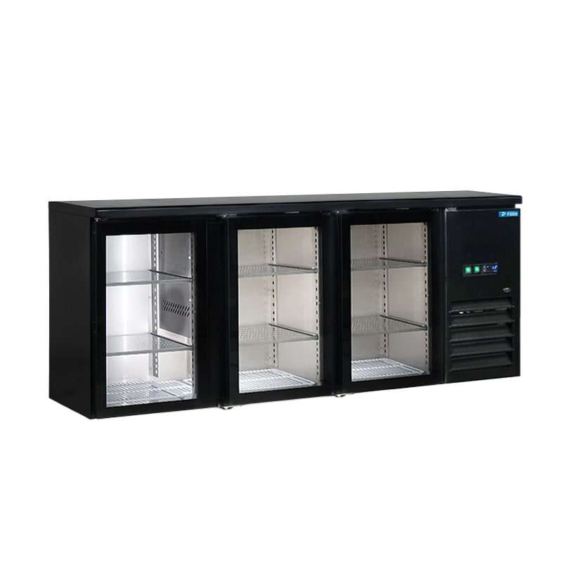 Tavolo refrigerato nero da incasso 3 porte