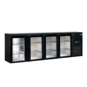Tavolo refrigerato nero da incasso 4 porte