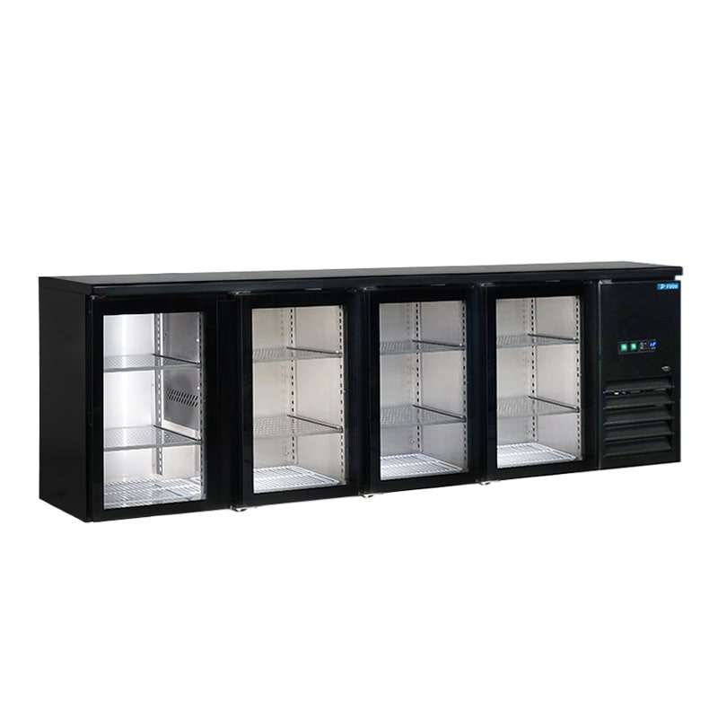 Tavolo refrigerato nero da incasso 4 porte