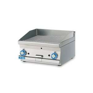 Fry-Top professionale da banco elettrico con piastra doppia rigata