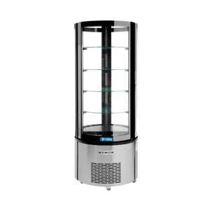 Vetrina espositiva ventilata tutto vetro con 4 ripiani Ø 53 cm temp da +2°C a +8°C - capacità 400 lt
