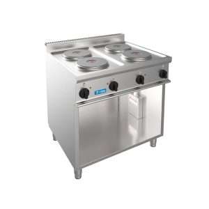 Piano cottura elettrico 4 piastre da 2,6 kw Ø 220 mm su vano a giorno