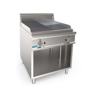 PFB9FRY2LRCG Fry-Top professionale a gas con piastra cromata doppia