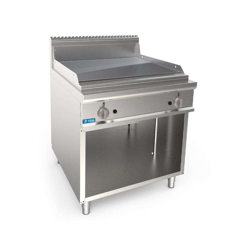 PFB9FRY2RCG Fry-Top professionale a gas con piastra cromata doppia