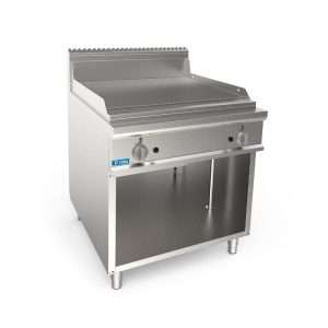 PFB9FRY2RG Fry-Top professionale a gas con piastra doppia rigata