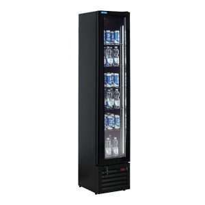 Vetrinetta frigo bibite slim da 160 lt premium nera temperatura da 0°C a +10°C