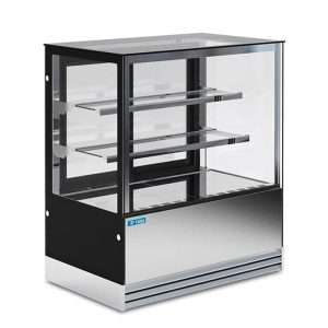 Vetrina espositiva orizzontale ventilata temp +2°C a +10°C L900xP740xH1200 mm - linea OMEGA