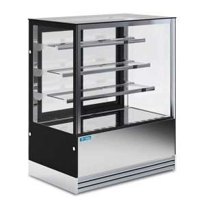 Vetrina espositiva orizzontale ventilata temp +2°C a +10°C L900xP740xH1300 mm - linea OMEGA