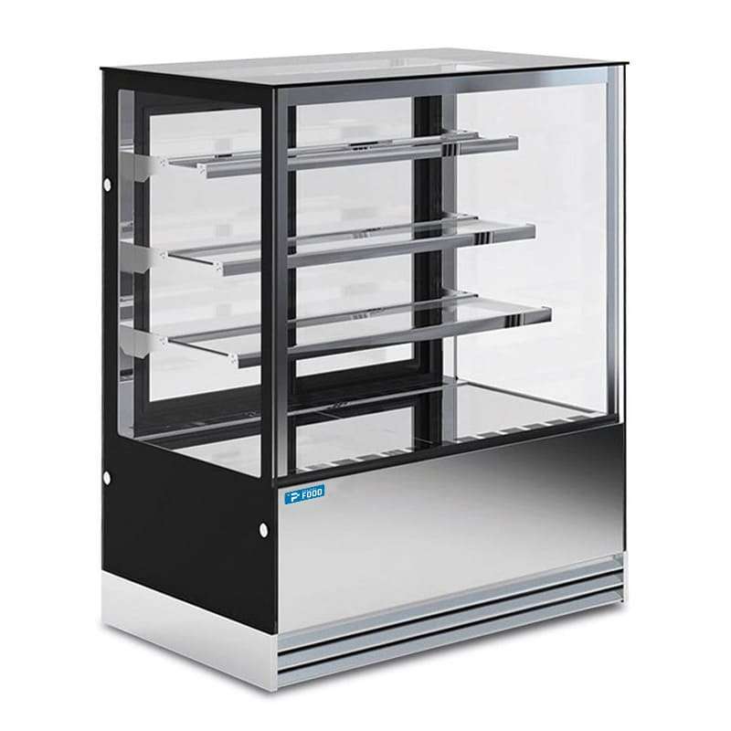 Vetrina espositiva orizzontale ventilata temp +2°C a +10°C L900xP740xH1300 mm - linea OMEGA