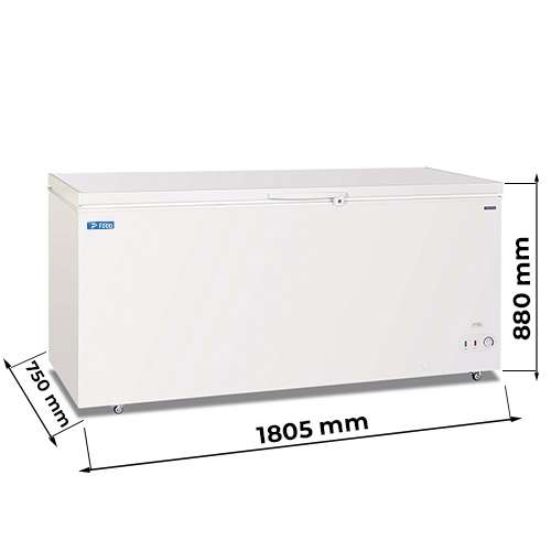 Congelatore a pozzetto con porta cieca temp da -10°C a -23°C - capacità 567 lt