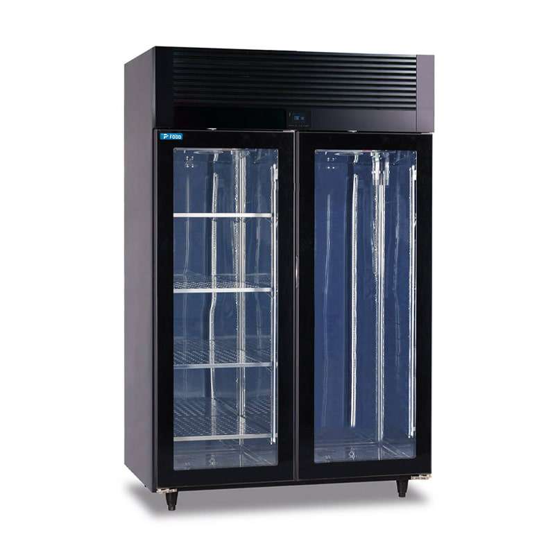 Armadio refrigerato per frollatura carne con porte vetro temp. da -1°C a +2°C con gestione umidità - capacità 970 lt