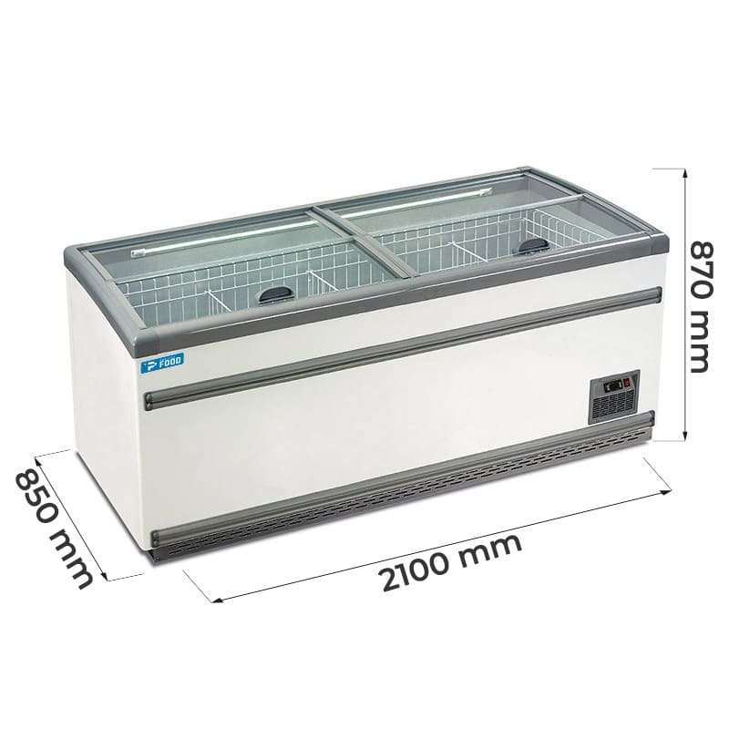 Isola supermercato statica con sbrinamento automatico e temp da -18°C a -21°C - capacità 850 lt