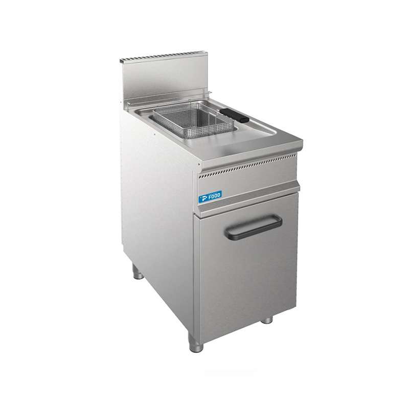 Friggitrice professionale a gas su mobile con vasca pulita singola da 13 lt