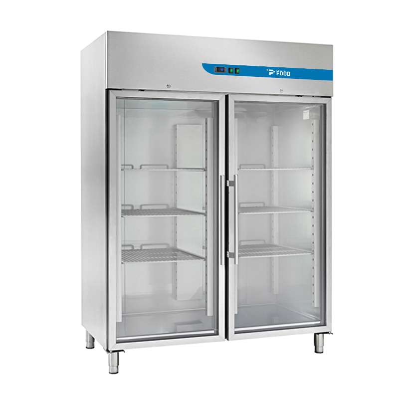 Armadio refrigerato ventilato porta vetro capacità 1400 lt temp. da -18°C a -22°C - classe E
