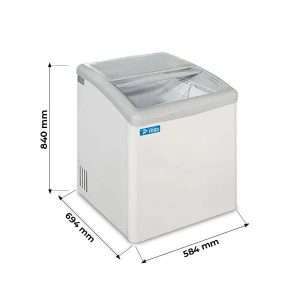 Congelatore a pozzetto con porte vetro curvo temp. da -24 a -12°C - capacità 158 lt