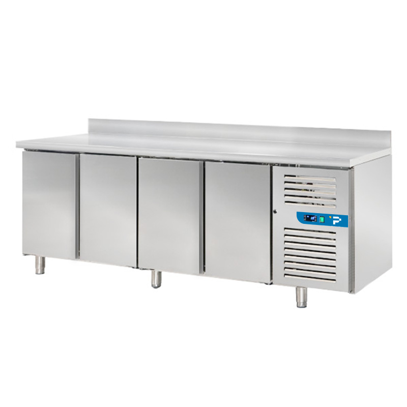 Tavolo refrigerato premium con n° 4 porte GN 1/1 con alzatina