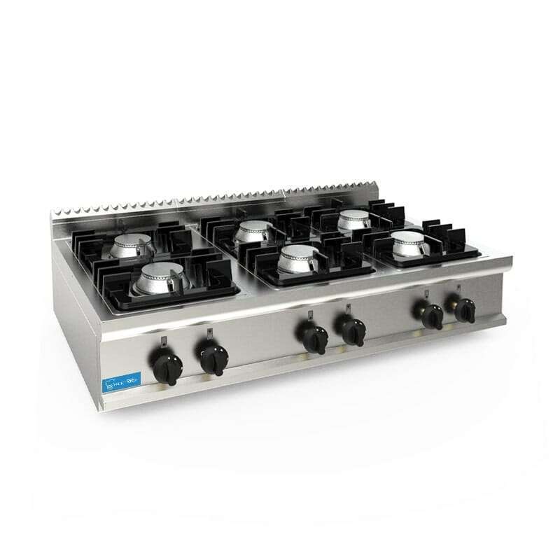 Piano cottura da banco a gas 6 fuochi PFBP7PC6F