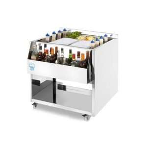 pf75cst Cocktail station in acciaio inox AISI 304 su ruote senza lavello