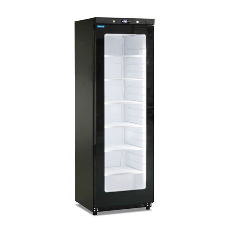 Vetrina espositiva nera statica con anta vetro