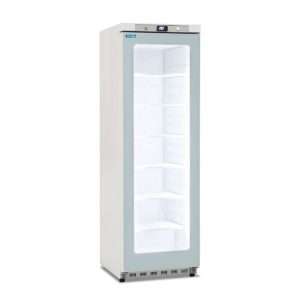 Vetrina espositiva bianca statica con anta vetro