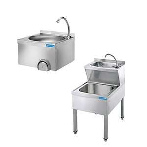 Lavamani a ginocchio inox