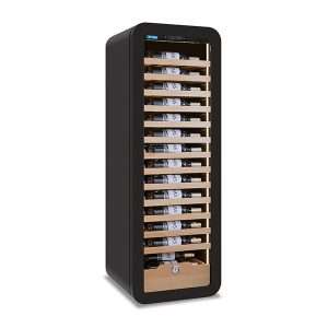 Cantina vini premium Black per 90 bottiglie mono temperatura a refrigerazione ventilata - ripiani in legno