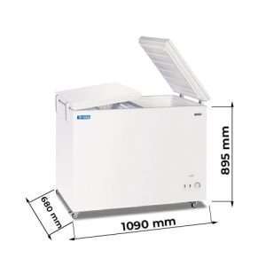 Congelatore a pozzetto con porta cieca flip-flop temp da -10°C a -23°C - capacità 304 lt