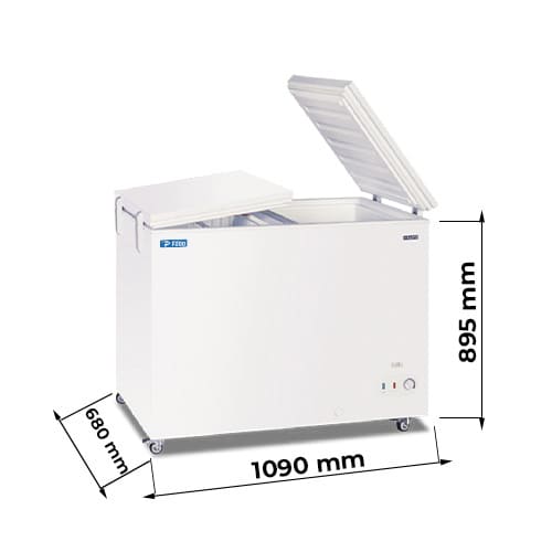 Congelatore a pozzetto con porta cieca flip-flop temp da -10°C a -23°C - capacità 304 lt