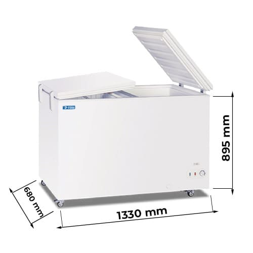 Congelatore a pozzetto con porta cieca flip-flop temp da -10°C a -23°C - capacità 383 lt