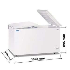 Congelatore a pozzetto con porta cieca flip-flop temp da -10°C a -23°C - capacità 473 lt