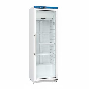 Vetrina espositiva bianca ventilata con anta in vetro - capacità 300 lt