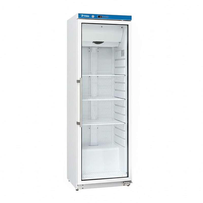 Vetrina espositiva bianca ventilata con anta in vetro - capacità 300 lt