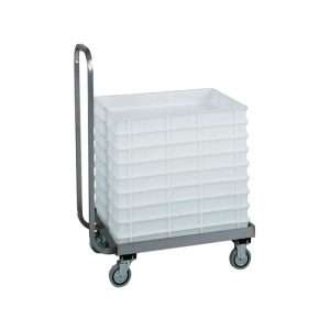 Carrello per cassette impasti pizza da 600x400 mm in acciaio inox su ruote e manico