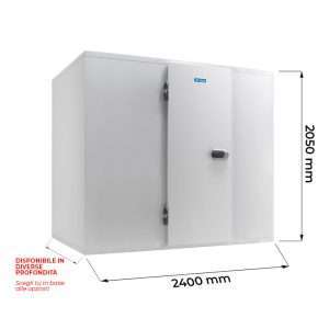 Cella frigorifera positiva TN (0°C / +10°C) con pavimento spessore 80 mm – Lunghezza 2400 mm