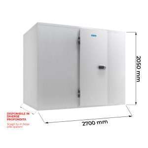 Cella frigorifera positiva TN (0°C / +10°C) con pavimento spessore 80 mm – Lunghezza 2700 mm