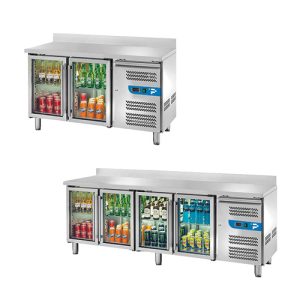 TAVOLI REFRIGERATI CON VETRO E LUCE A LED